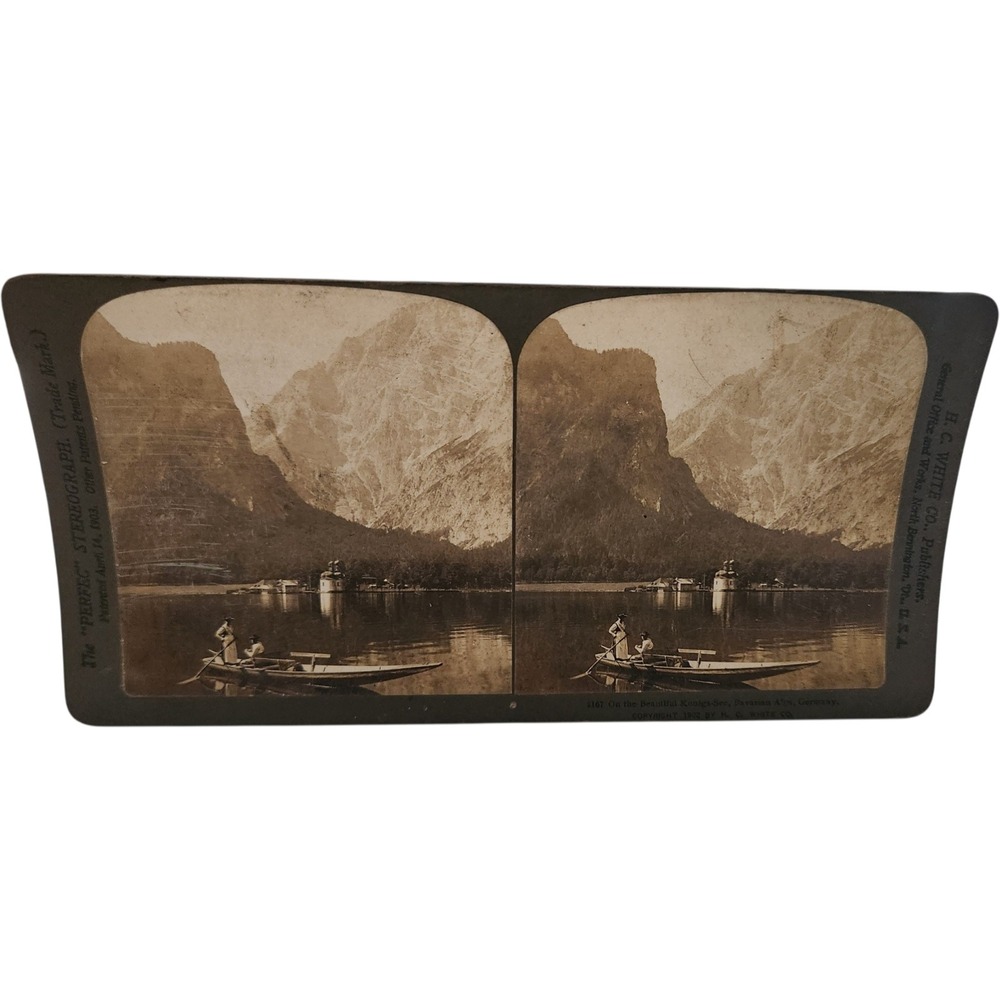 1902 H.C. White Stereoview Konigs-See Bavarian Alps Germany‎ Stereograph 2167